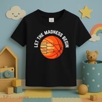 Let The Madness Begin Long Sleeve Basketball Toddler T-Shirt thumb 3