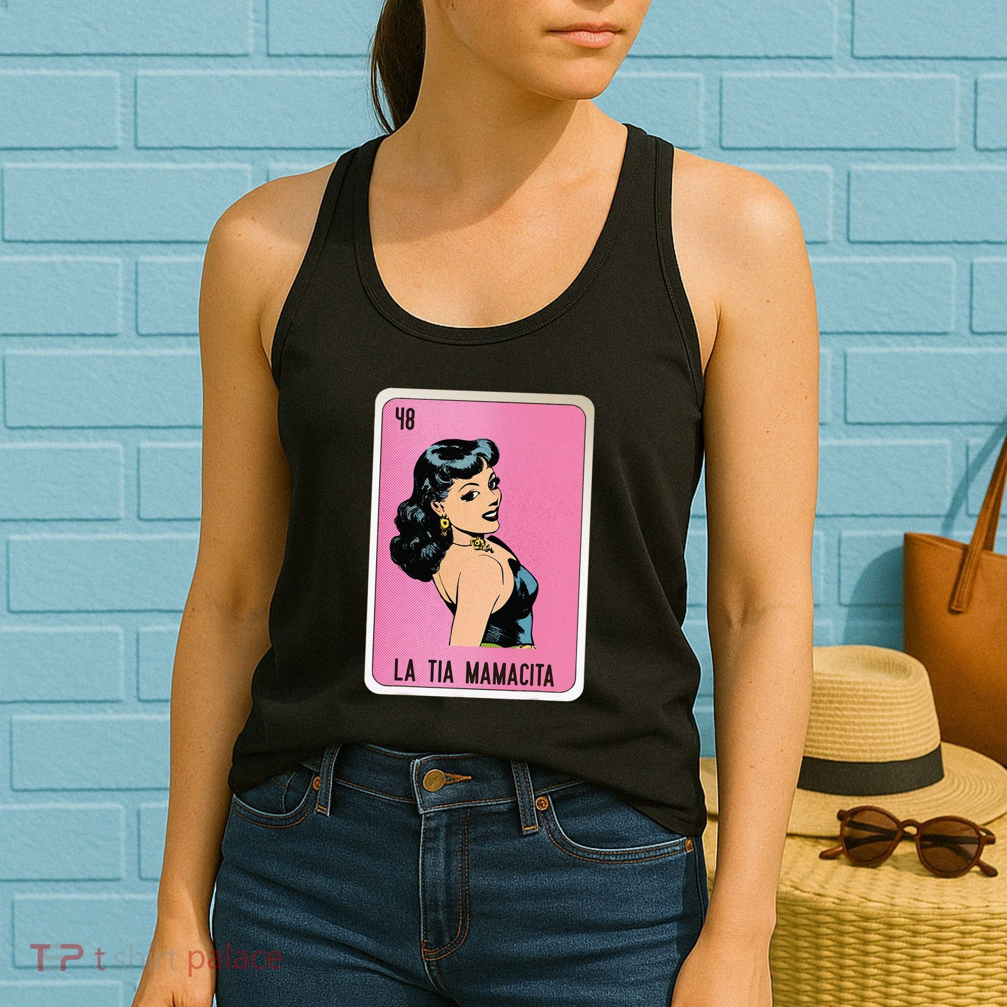 La Tia Mamacita Mexican Slang Chicano Bingo Cards Women's Tank Top