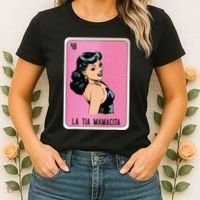 La Tia Mamacita Mexican Slang Chicano Bingo Cards Women's T-Shirt thumb 2