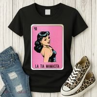 La Tia Mamacita Mexican Slang Chicano Bingo Cards Women's T-Shirt thumb 3