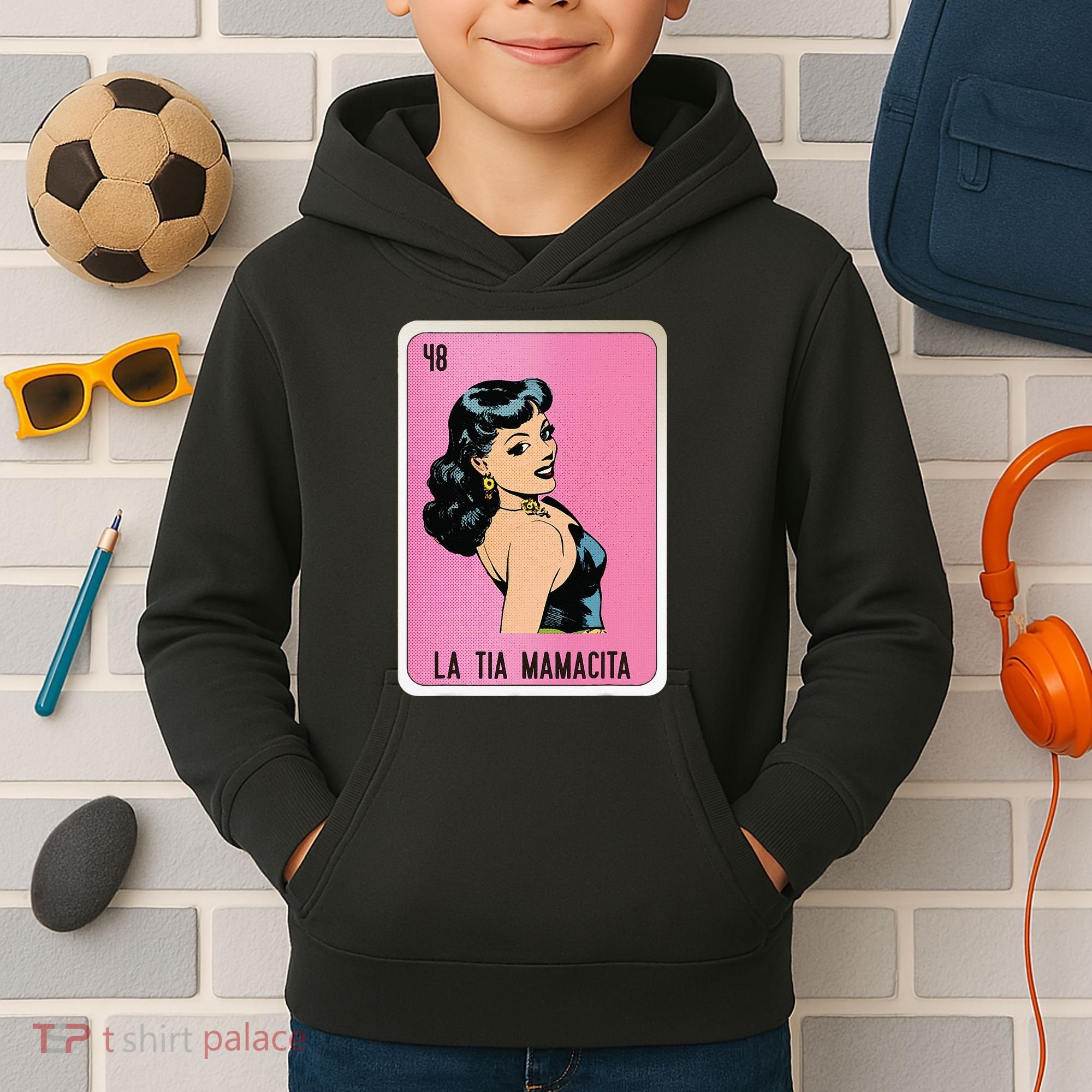 La Tia Mamacita Mexican Slang Chicano Bingo Cards Kids Hoodie