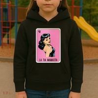 La Tia Mamacita Mexican Slang Chicano Bingo Cards Kids Hoodie thumb 3