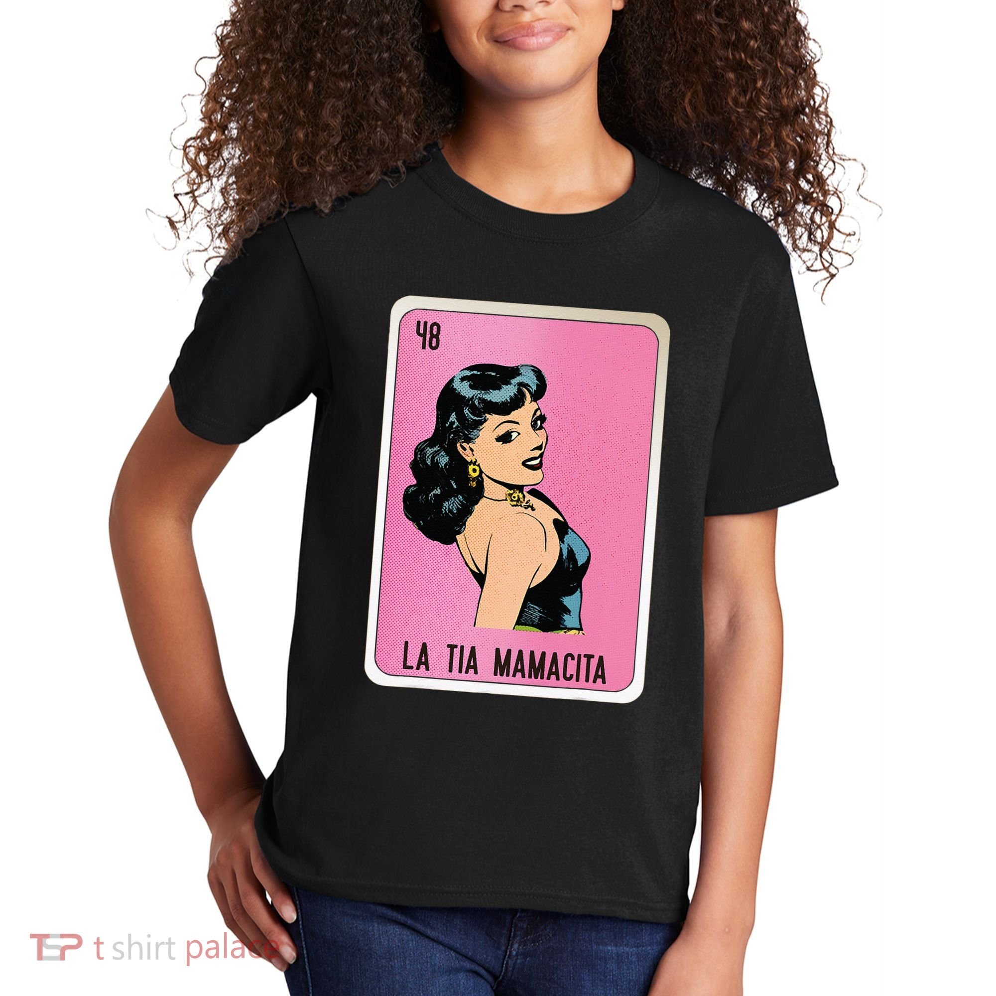 La Tia Mamacita Mexican Slang Chicano Bingo Cards Kids T-Shirt