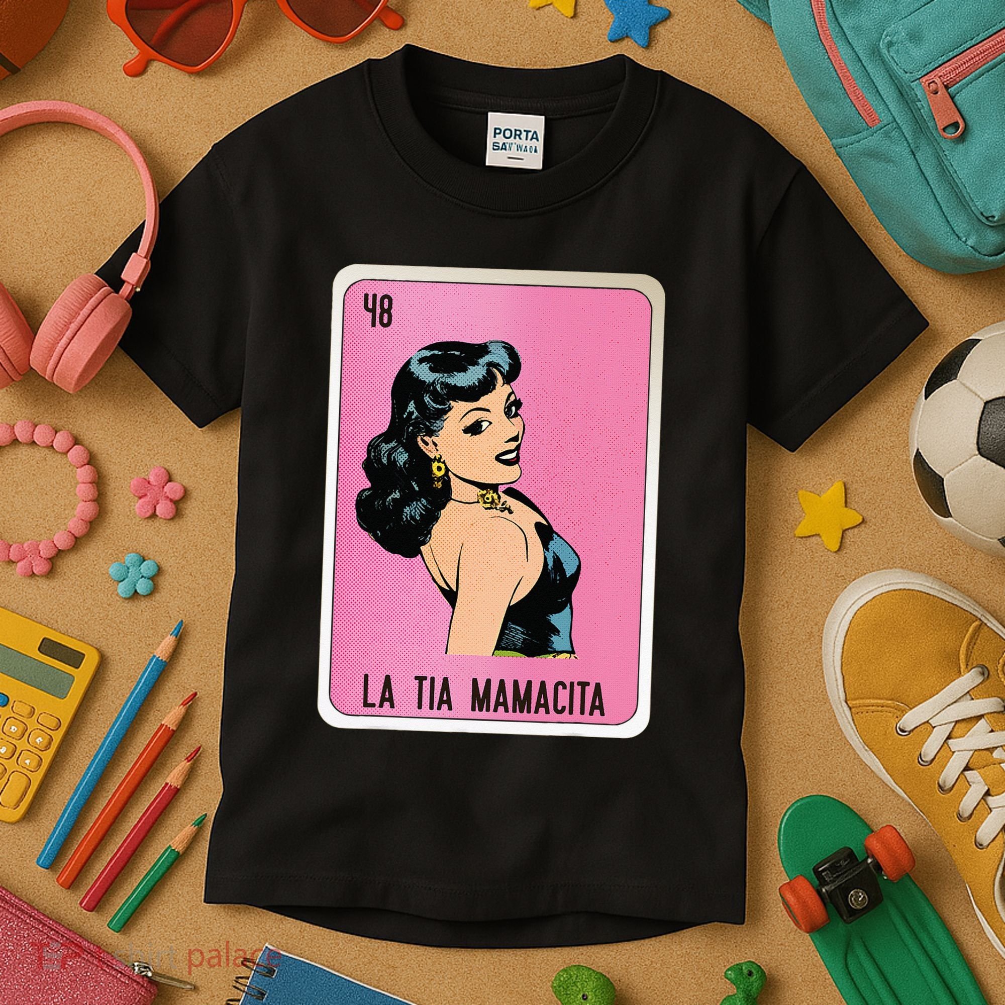 La Tia Mamacita Mexican Slang Chicano Bingo Cards Kids T-Shirt