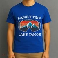 Lake Tahoe Mountains Snowboard Family Trip Family Vacation Funny Gift T-Shirt thumb 3