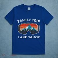 Lake Tahoe Mountains Snowboard Family Trip Family Vacation Funny Gift T-Shirt thumb 5