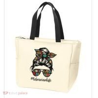 Librarian Teacher Messy Bun Life Book Library Back To School Tote Bag thumb 3