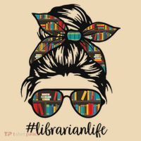 Librarian Teacher Messy Bun Life Book Library Back To School Tote Bag thumb 4