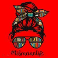 Librarian Teacher Messy Bun Life Book Library Back To School Santa Hat thumb 1