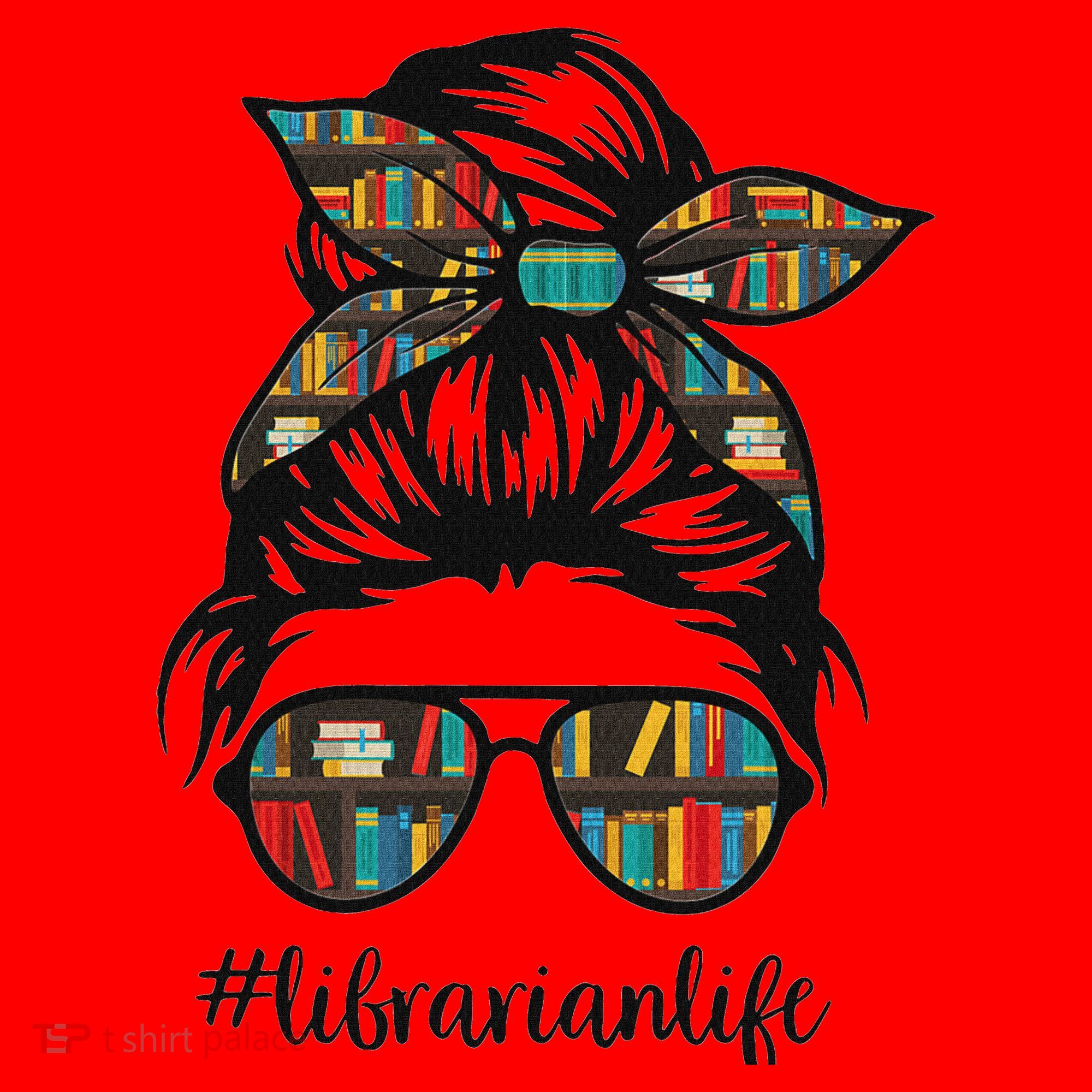 Librarian Teacher Messy Bun Life Book Library Back To School Santa Hat