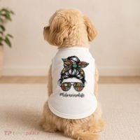 Librarian Teacher Messy Bun Life Book Library Back To School Doggie Tank thumb 2