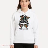 Librarian Teacher Messy Bun Life Book Library Back To School Hoodie thumb 5