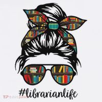 Librarian Teacher Messy Bun Life Book Library Back To School Women's Hoodie thumb 2