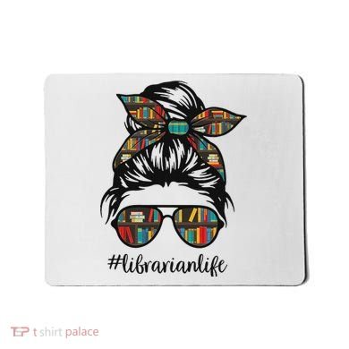 Librarian Teacher Messy Bun Life Book Library Back To School Mousepad