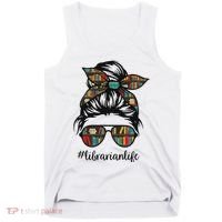 Librarian Teacher Messy Bun Life Book Library Back To School Tank Top thumb 0
