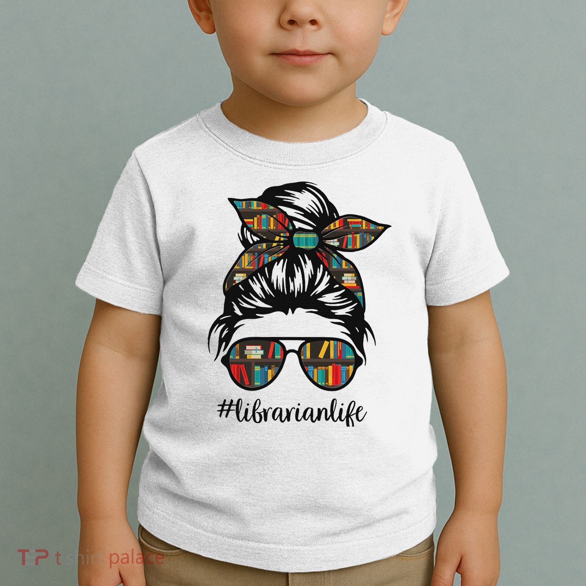 Librarian Teacher Messy Bun Life Book Library Back To School Toddler T-Shirt