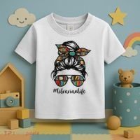 Librarian Teacher Messy Bun Life Book Library Back To School Toddler T-Shirt thumb 3