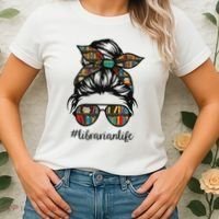 Librarian Teacher Messy Bun Life Book Library Back To School Women's T-Shirt thumb 2