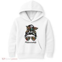 Librarian Teacher Messy Bun Life Book Library Back To School Kids Hoodie thumb 0