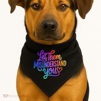 Let Them Misunderstand You Funny Mental Health USA-Made Doggie Bandana thumb 1