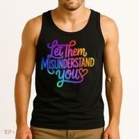 Let Them Misunderstand You Funny Mental Health Tank Top thumb 3