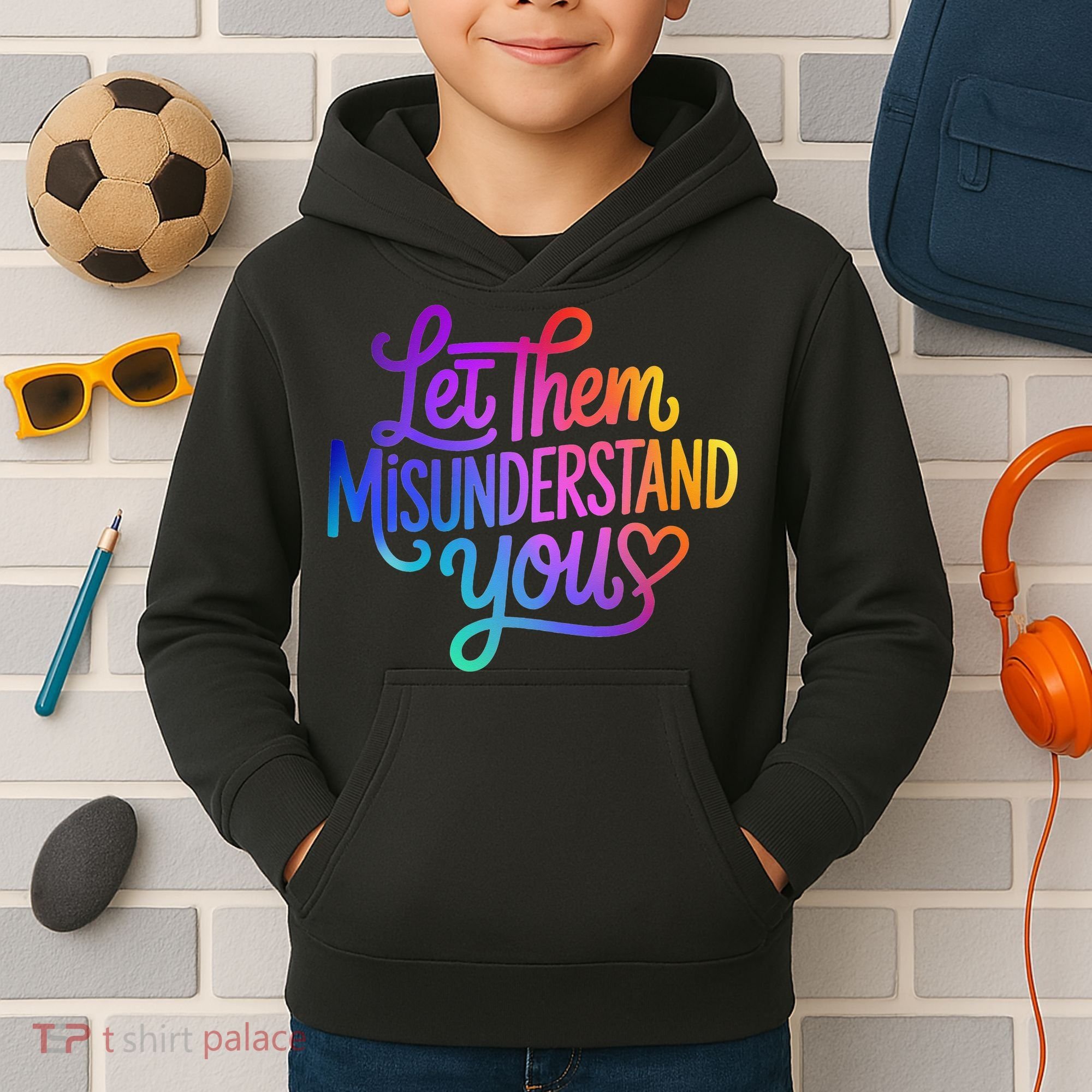 Let Them Misunderstand You Funny Mental Health Kids Hoodie
