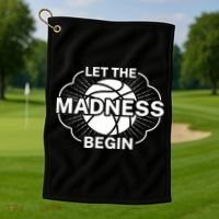 Let The Madness Begin March Madness Golf Towel thumb 1
