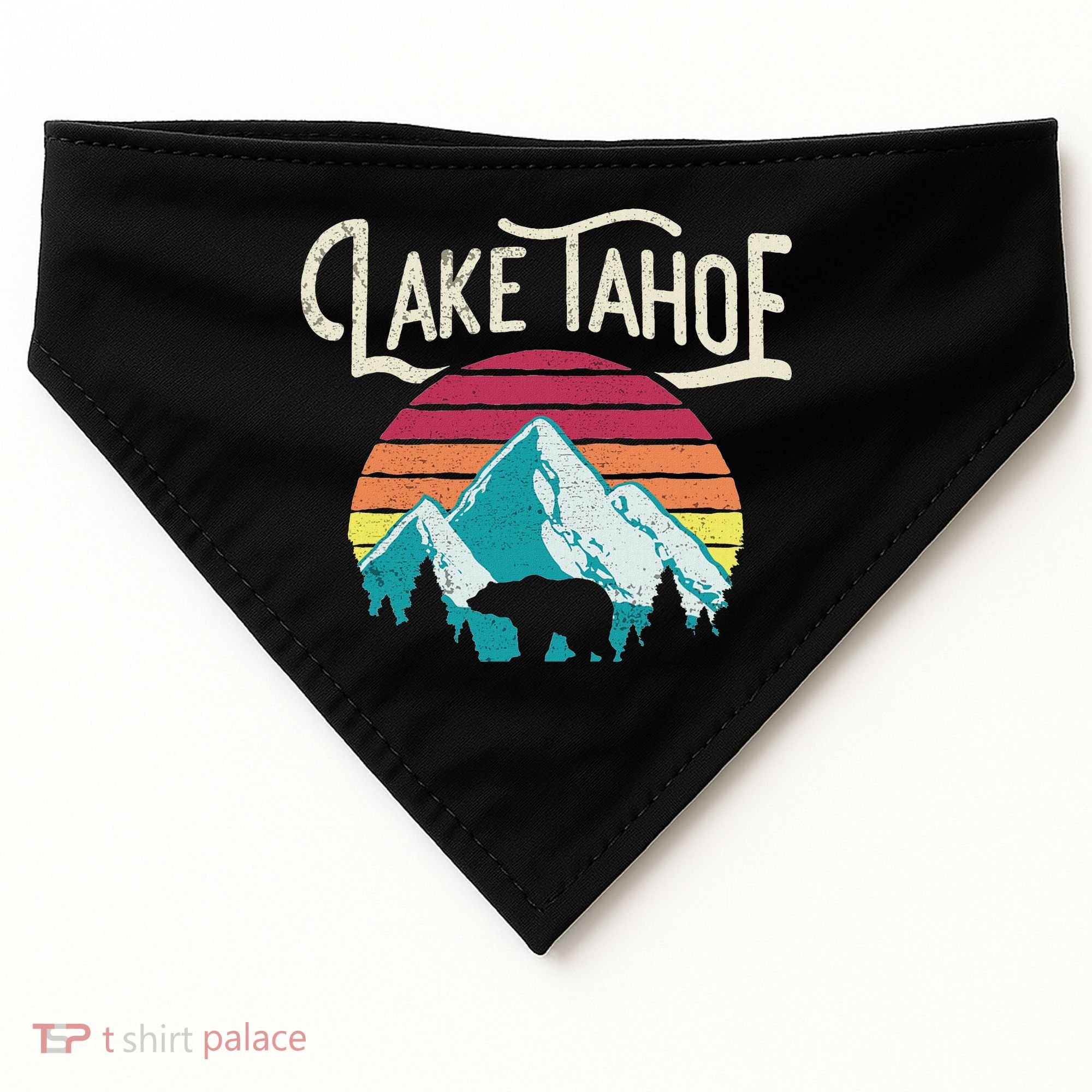 Lake Tahoe Mountain USA-Made Doggie Bandana