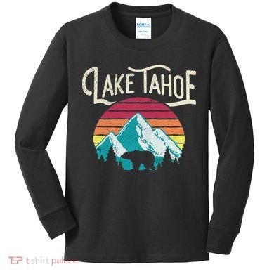 Lake Tahoe Mountain Kids Long Sleeve Shirt
