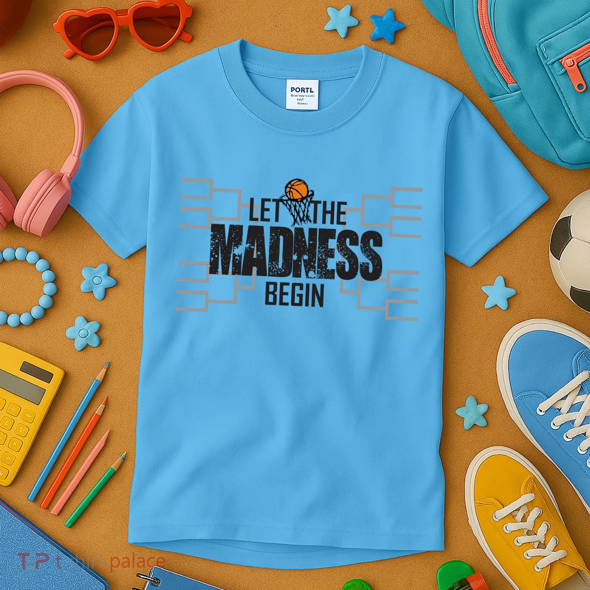 Let The Madness Begin College March Brackets Tournament Gift Kids T-Shirt
