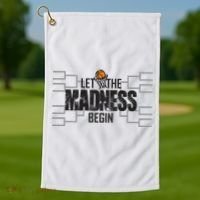 Let The Madness Begin College March Brackets Tournament Golf Towel thumb 1