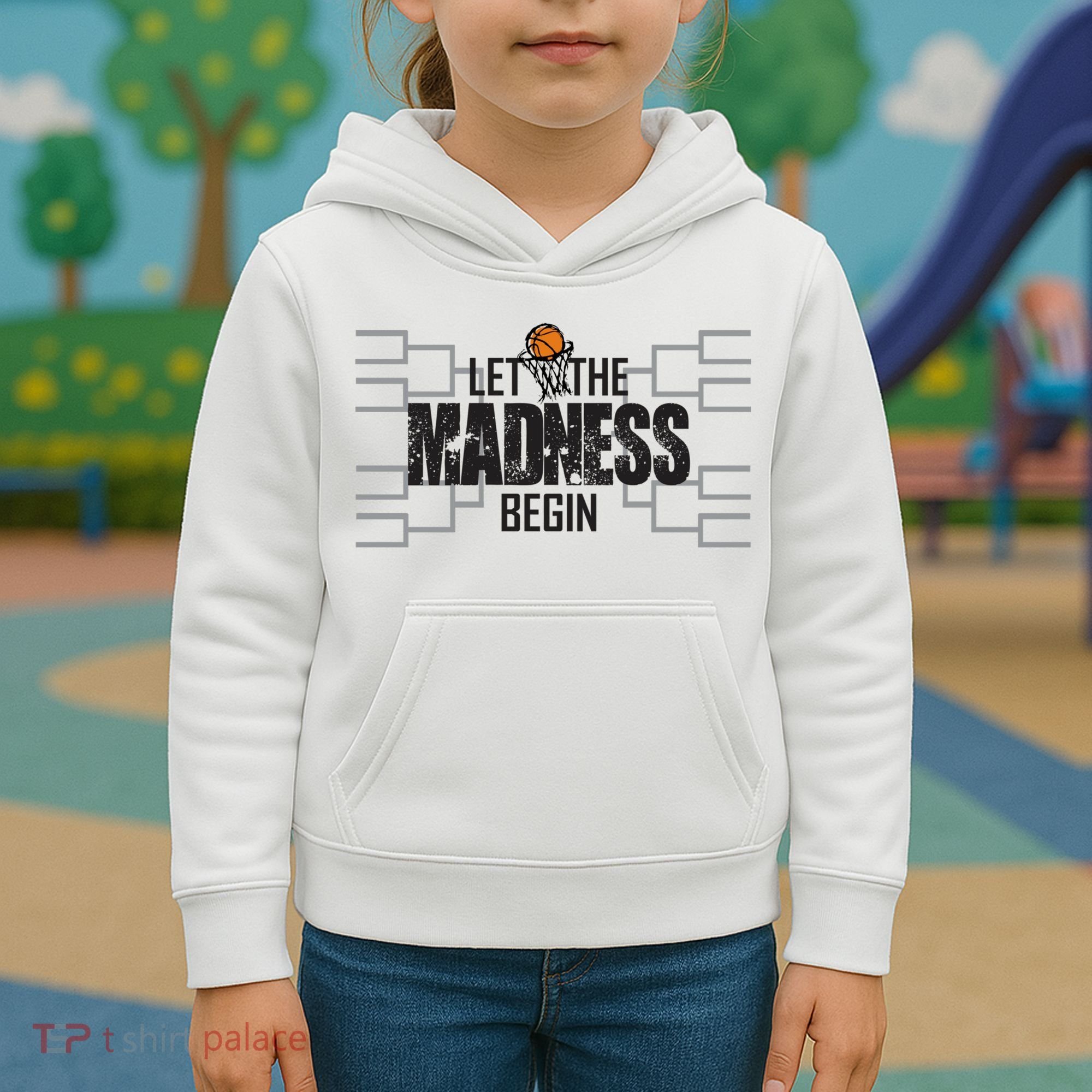 Let The Madness Begin College March Brackets Tournament Kids Hoodie
