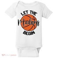 Let The Madness Begin College Basketball Baby Bodysuit thumb 0