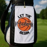 Let The Madness Begin College Basketball Golf Towel thumb 2