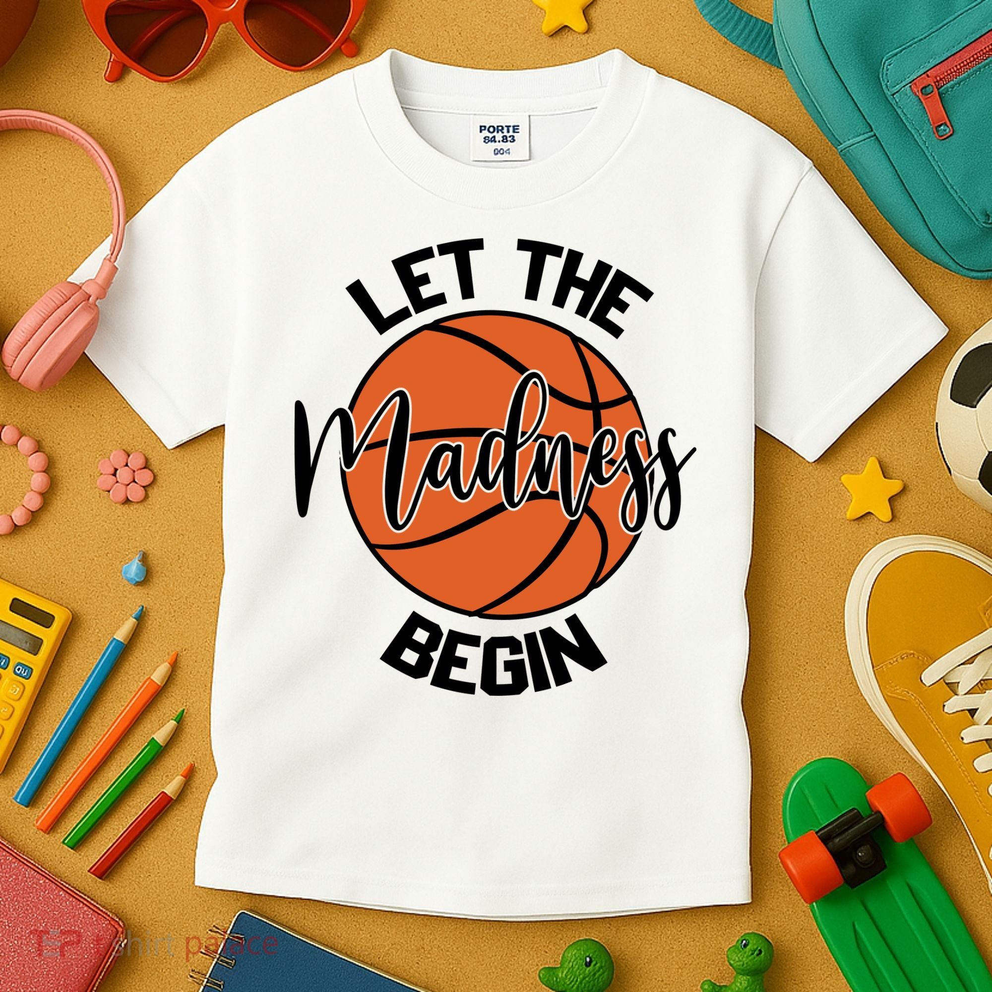 Let The Madness Begin College Basketball Kids T-Shirt