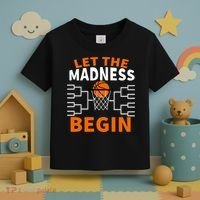 Let The Madness Begin College Basketball Toddler T-Shirt thumb 3