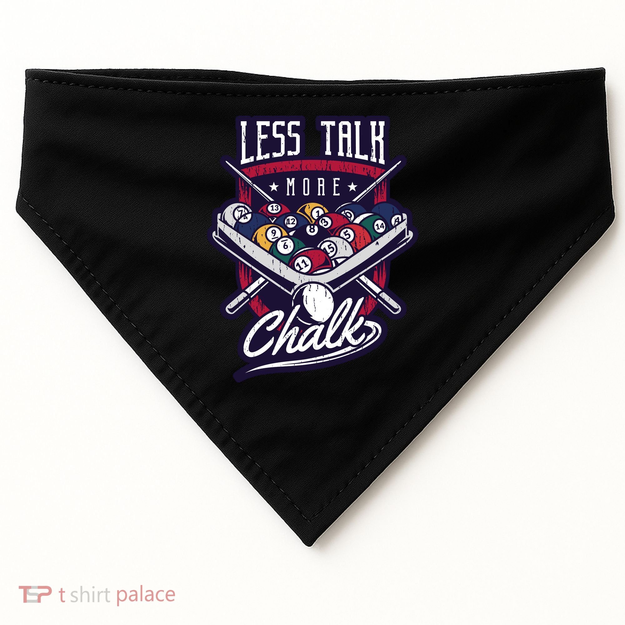 Less Talk More Chalk Billiards USA-Made Doggie Bandana