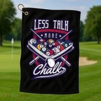 Less Talk More Chalk Billiards Golf Towel thumb 1