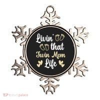 Livin That Mom Twin Life Twins Pregnant Two Mom Cute Gift Ornament thumb 0