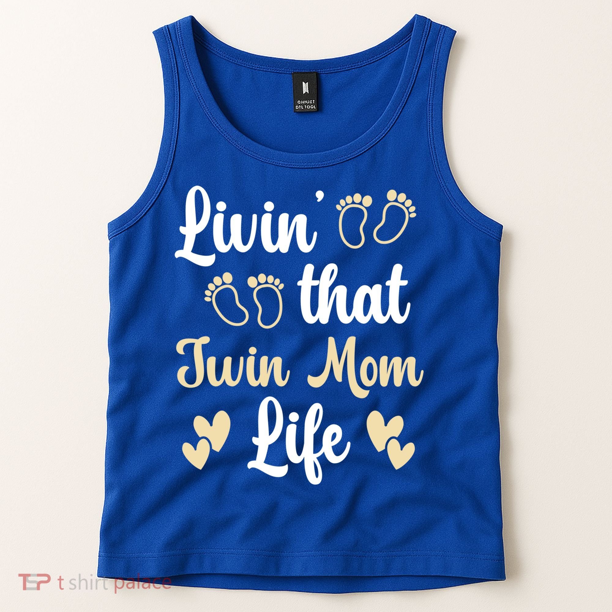 Livin That Mom Twin Life Twins Pregnant Two Mom Cute Gift Tank Top