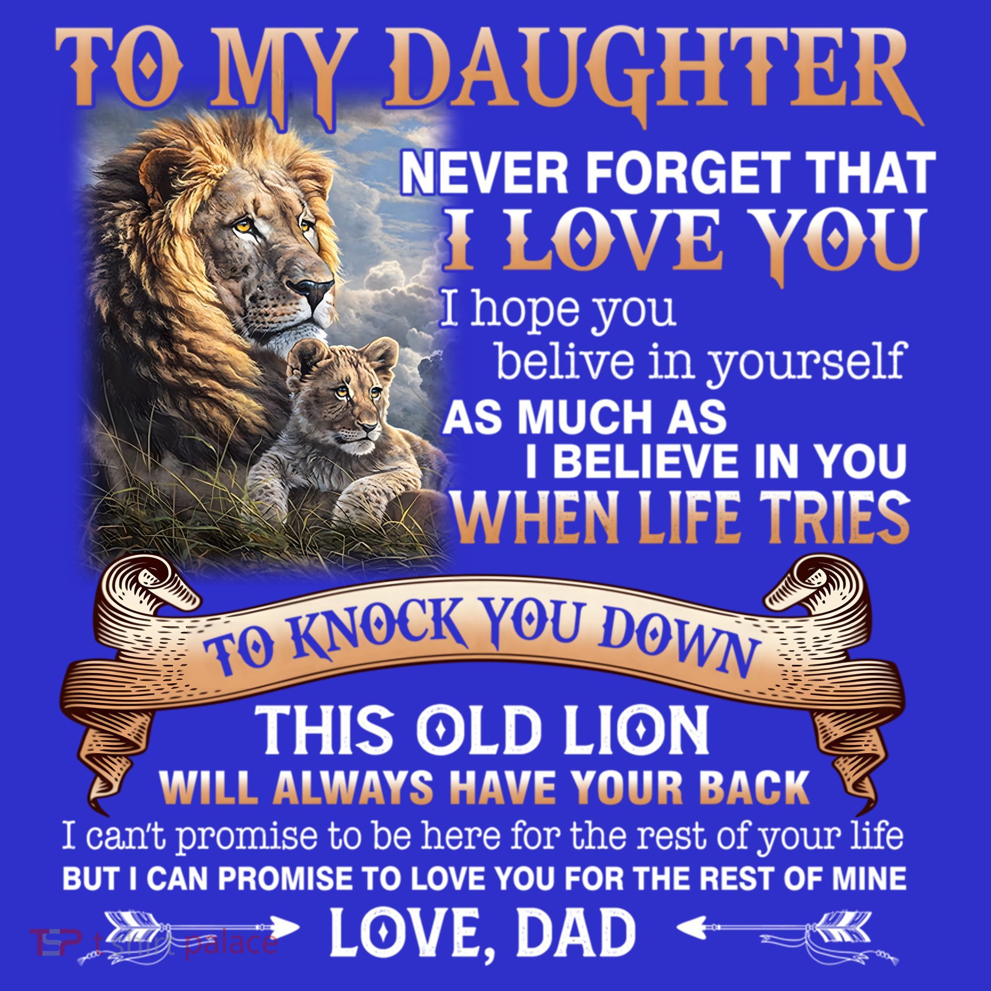 Lion To My Daughter Never Forget That I Love You Love Dad Great Gift Mousepad
