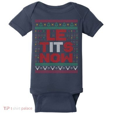 Le Tits Now Christmas For Lovers Baby Bodysuit