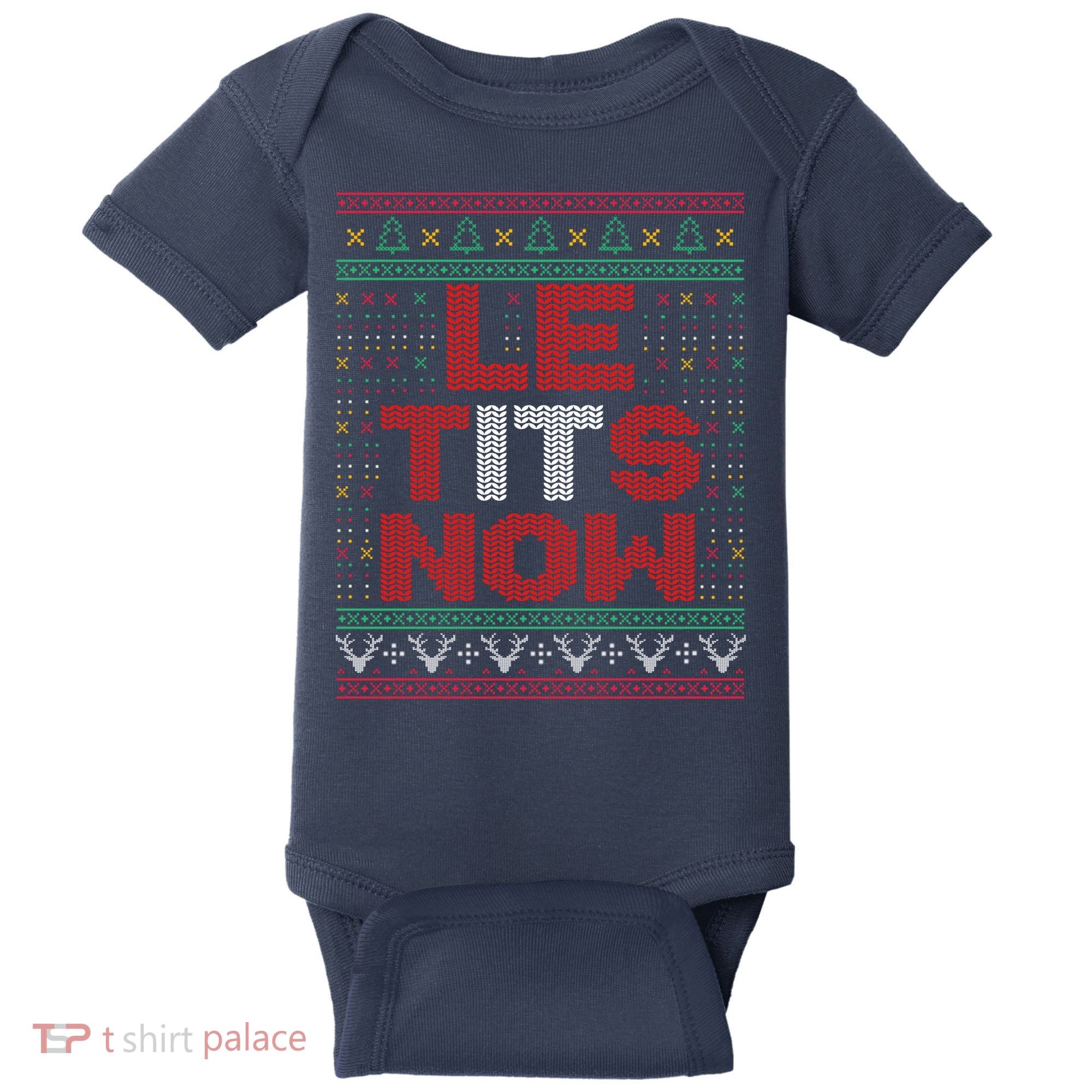 Le Tits Now Christmas For Lovers Baby Bodysuit