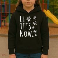 Le Tits Now Humor Christmas Kids Hoodie thumb 3