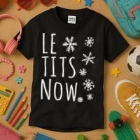 Le Tits Now Humor Christmas Kids T-Shirt thumb 3