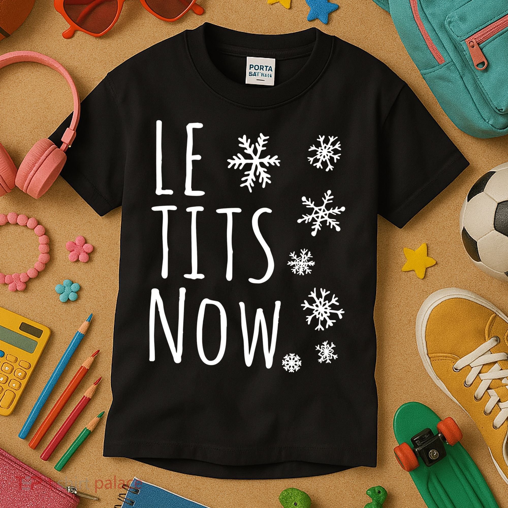 Le Tits Now Humor Christmas Kids T-Shirt