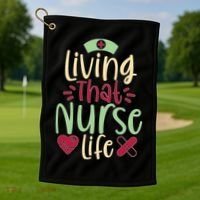 Living That Nurse Life Golf Towel thumb 1