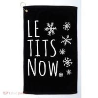 Le Tits Now Gift Let It Snow Gift Humor Christmas Gift Golf Towel thumb 0
