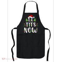 Le Tits Now Christmas Let It Snow Ugly Sweater Funny Party Apron thumb 0