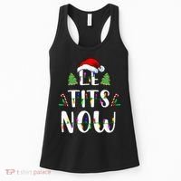 Le Tits Now Christmas Let It Snow Ugly Sweater Funny Party Women's Tank Top thumb 0